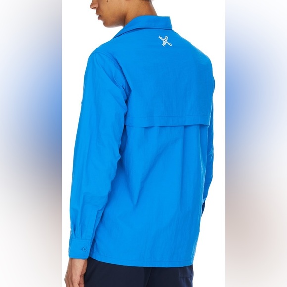 Kenzo Crossed Logo Blue Little X Sport Button Down Shirt Mens XS - Picture 2 of 9